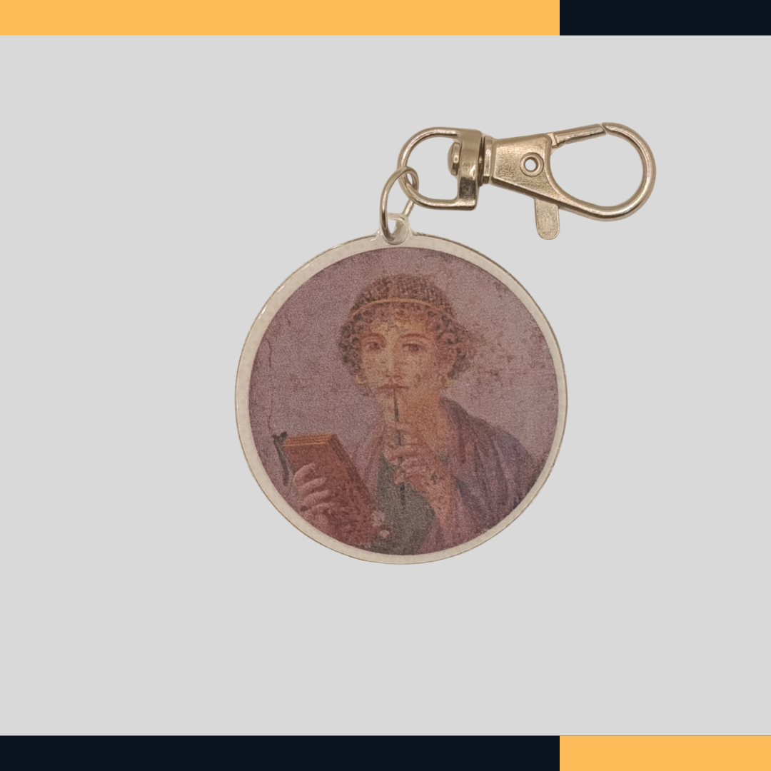 Sappho (Stilus ve Balmumu Tablet Tutan Kadın), Pompeii Duvar Resmi: Charm / Anahtarlık