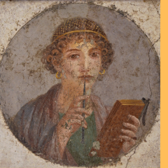 Sappho (Stilus ve Balmumu Tablet Tutan Kadın), Pompeii Duvar Resmi: Charm / Anahtarlık