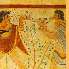 Müzisyen ve Dansçı, Leoparlar Mezarı, Etrüsk Duvar Resmi: Charm / Anahtarlık