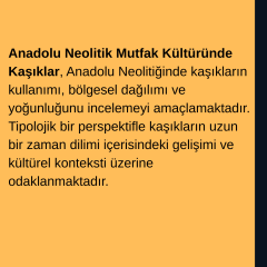 Anadolu Neolitik Mutfak Kültüründe Kaşıklar